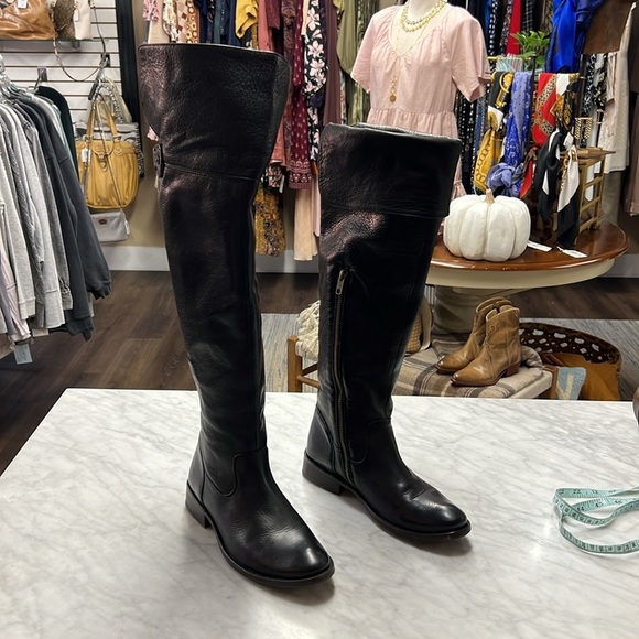 Frye Shirley Over The Knee Tall Riding Boot in Black Size 7M - Picture 3 of 15